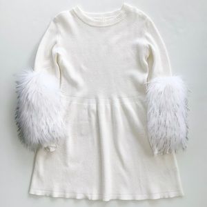 Cat & Jack Furry Sleeve Sweater Dress
